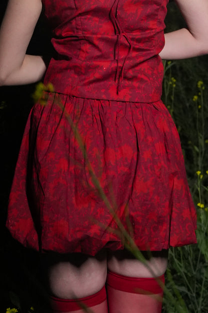 Plume Balloon Skirt - Red