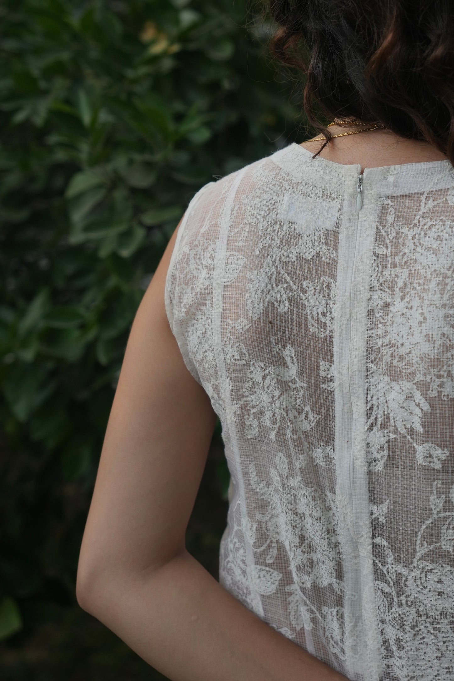 Siah Sheer Dress - White