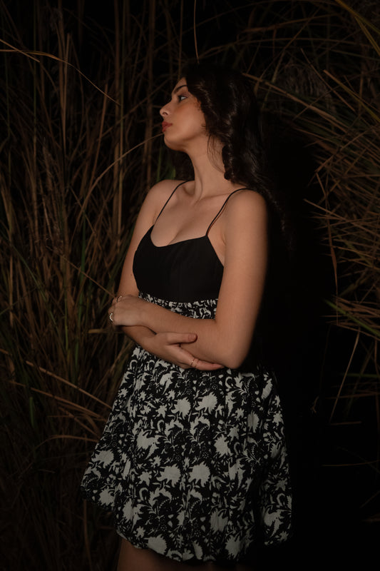 Zia Balloon Dress - Black