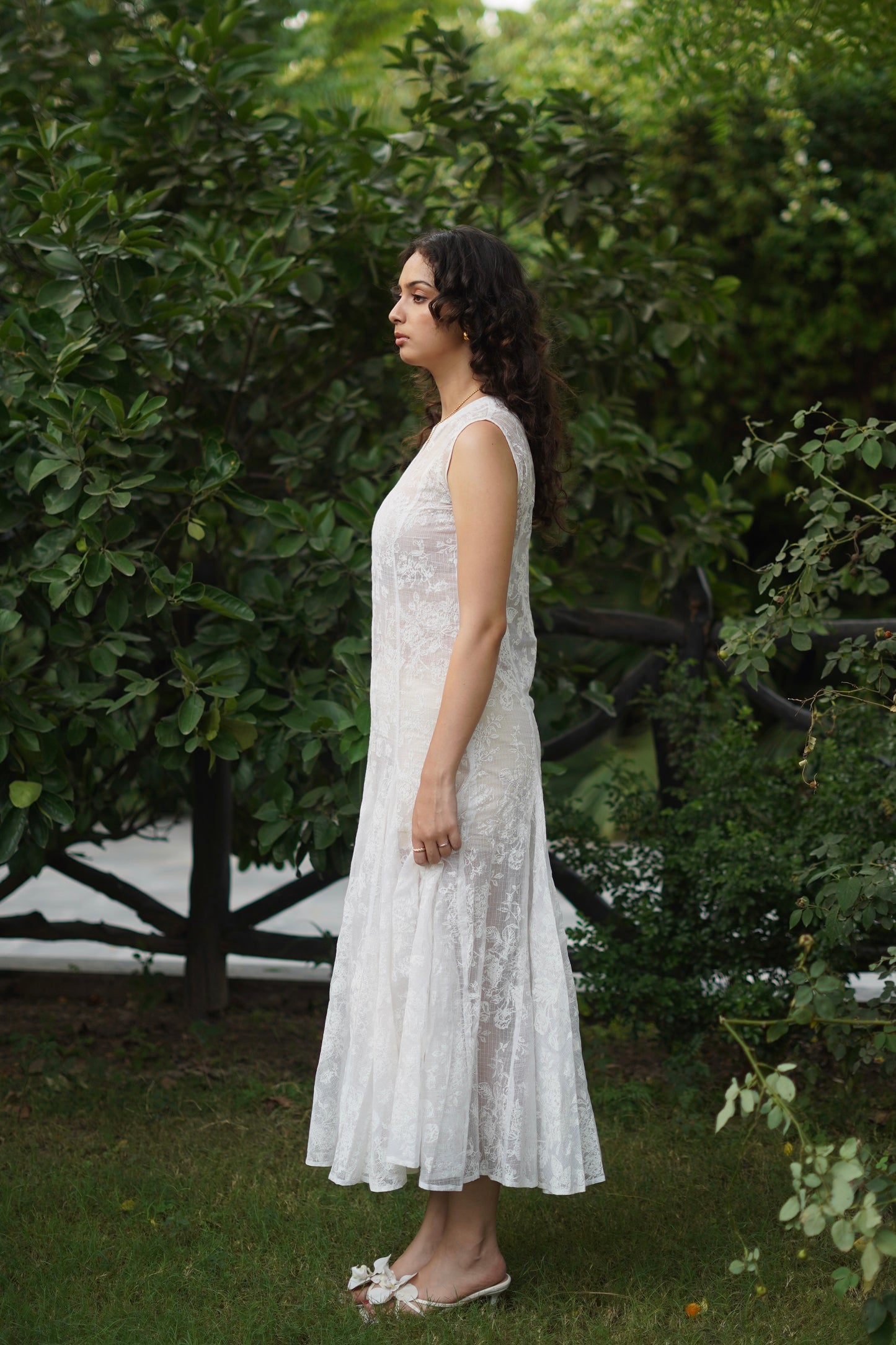 Siah Sheer Dress - White