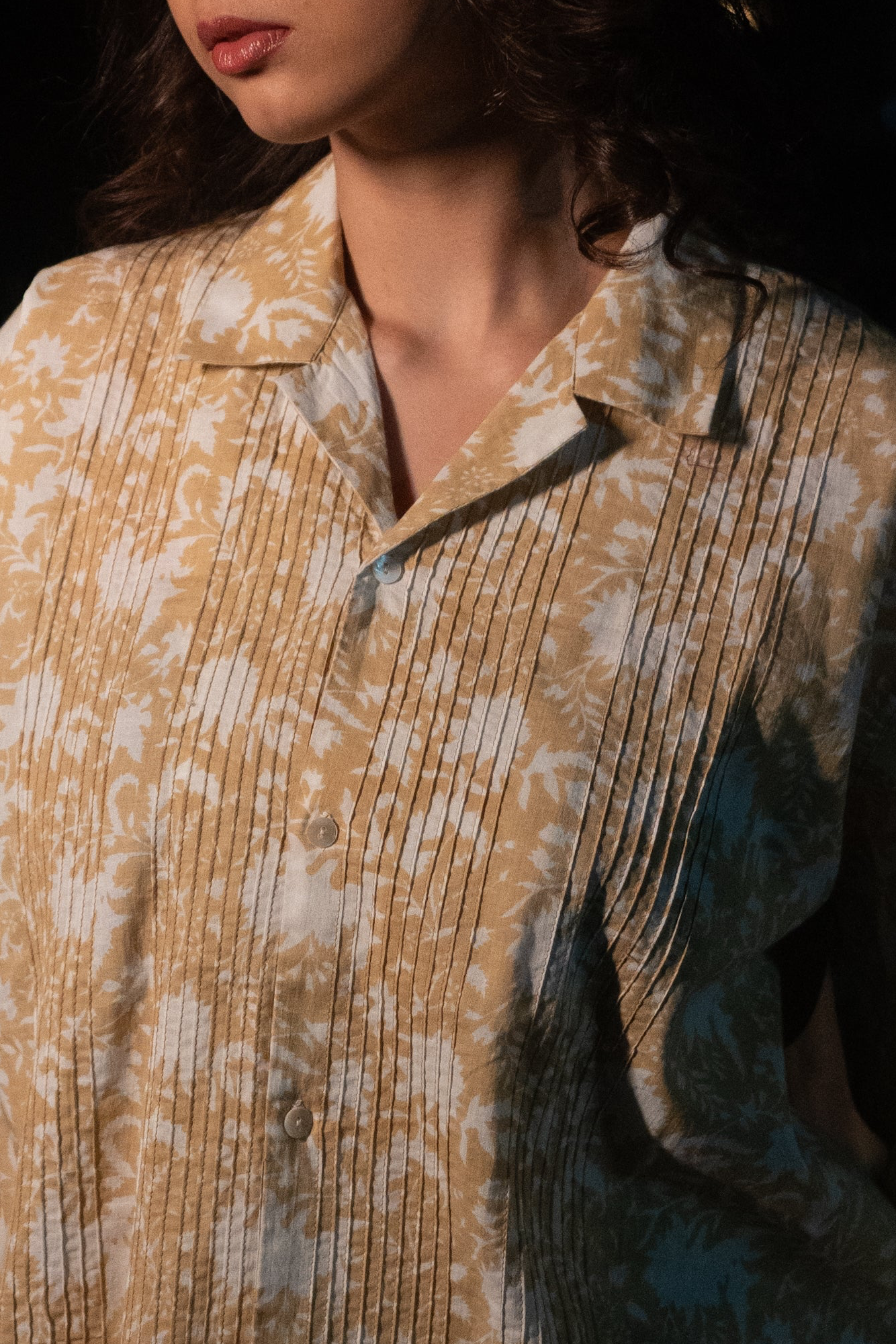 Kiro Cuban Collar Shirt - Beige