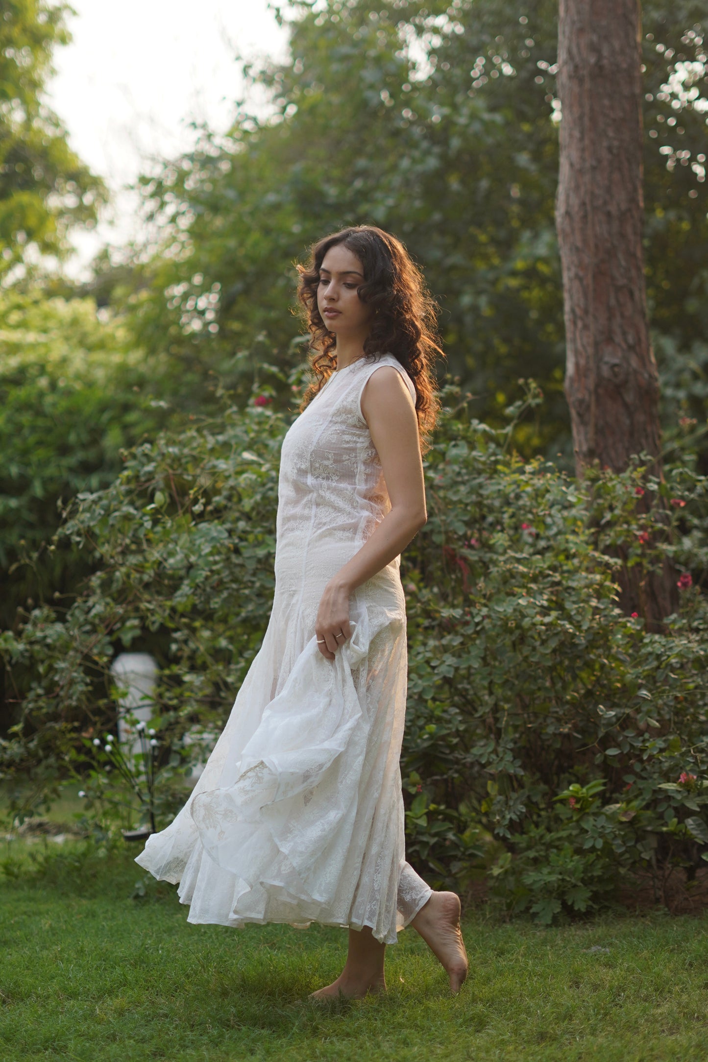 Siah Sheer Dress - White