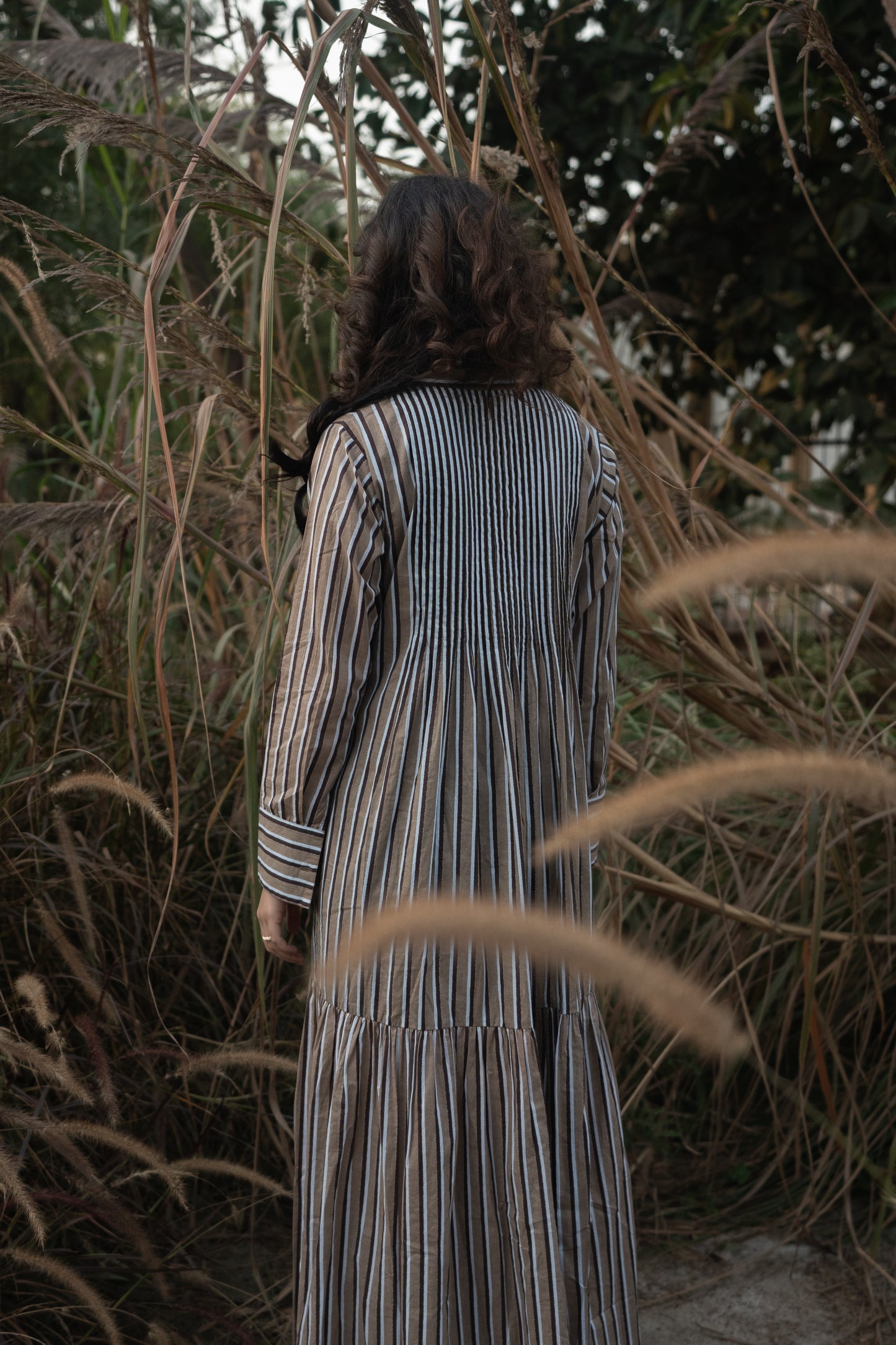 Akari Striped Dress - Brown