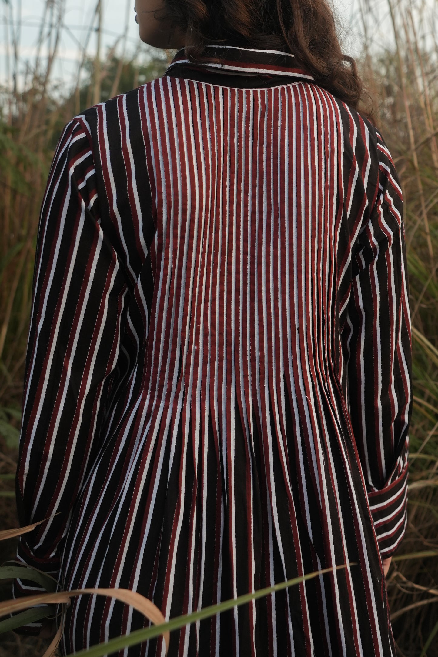 Akari Striped Dress - Black
