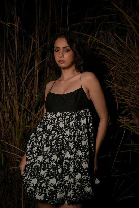 Zia Balloon Dress - Black