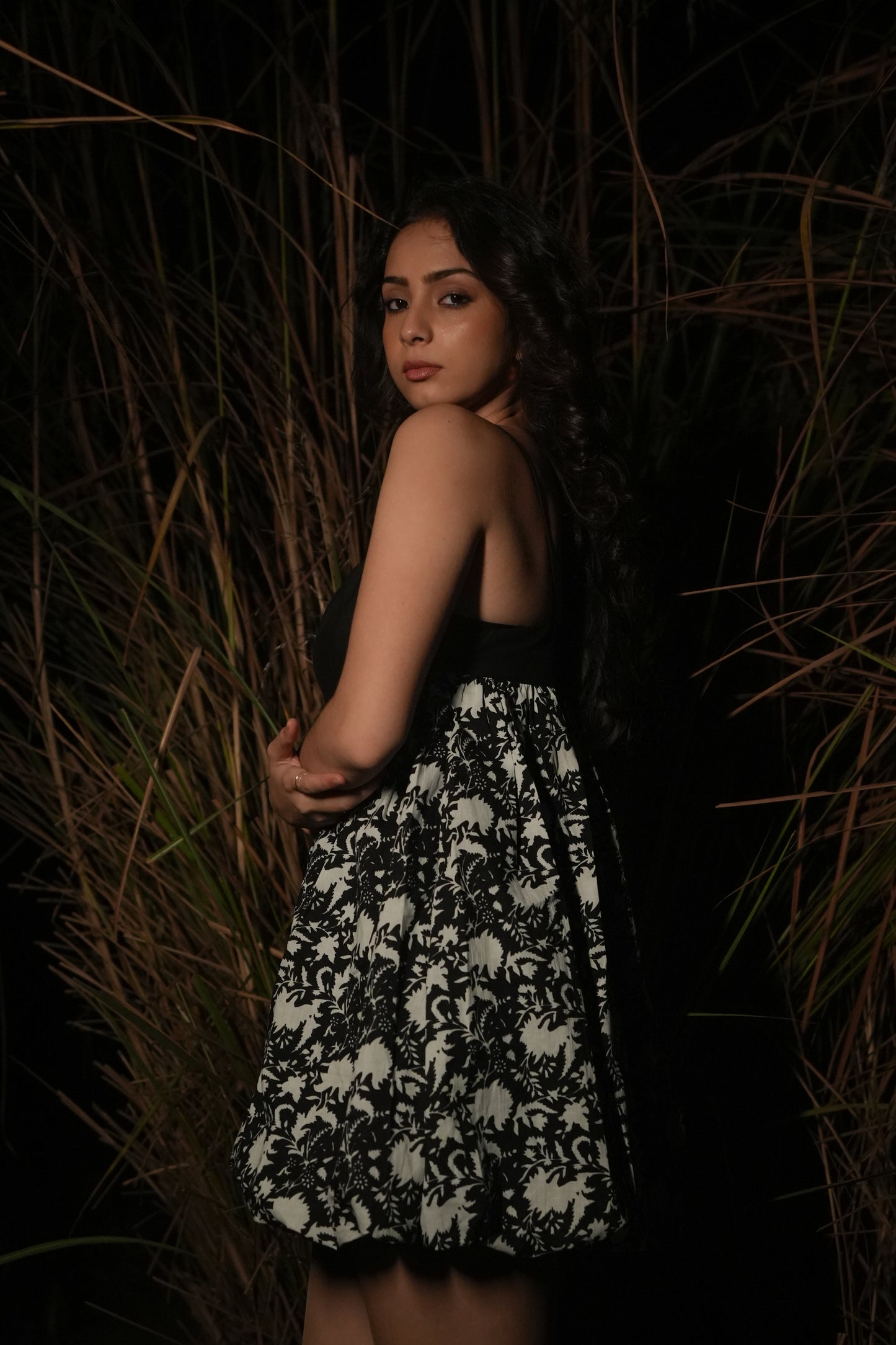 Zia Balloon Dress - Black