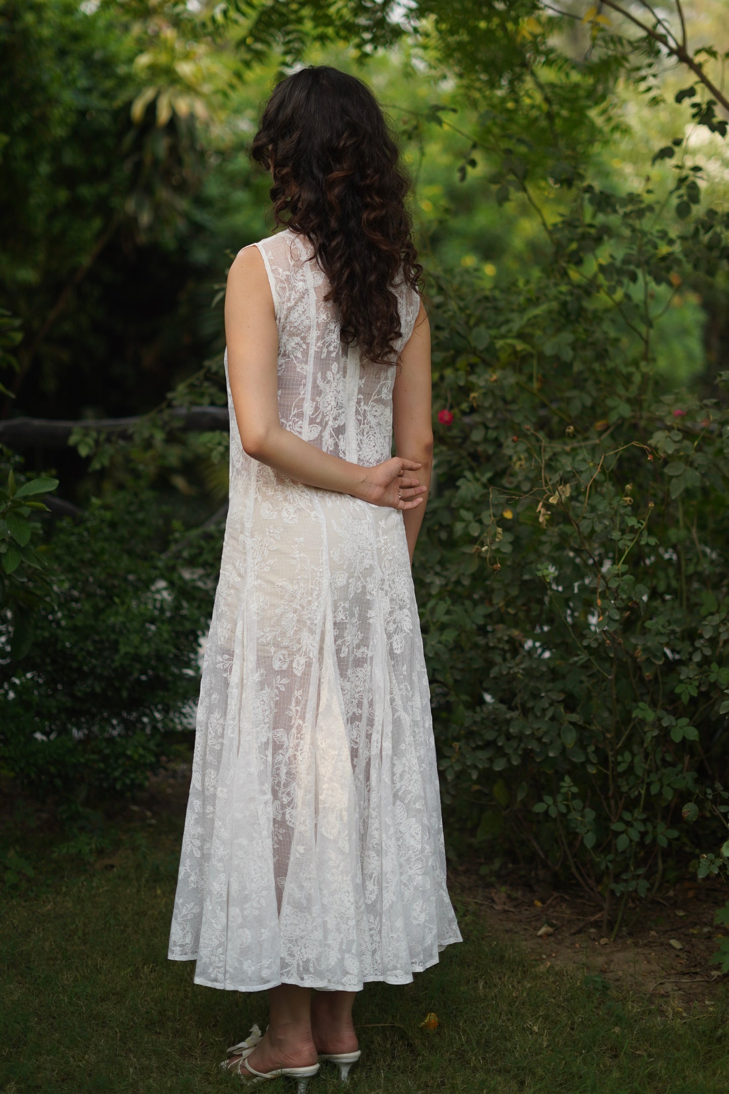 Siah Sheer Dress - White