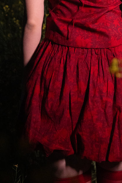 Plume Balloon Skirt - Red